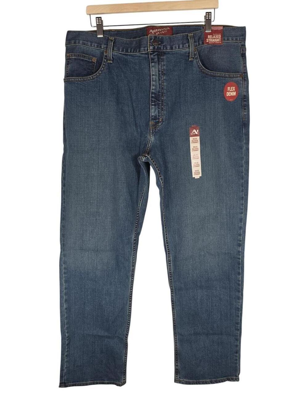 Arizona Jean Co Relaxed Straight Jeans 40x32 Flex Denim Medium Wash NWOT